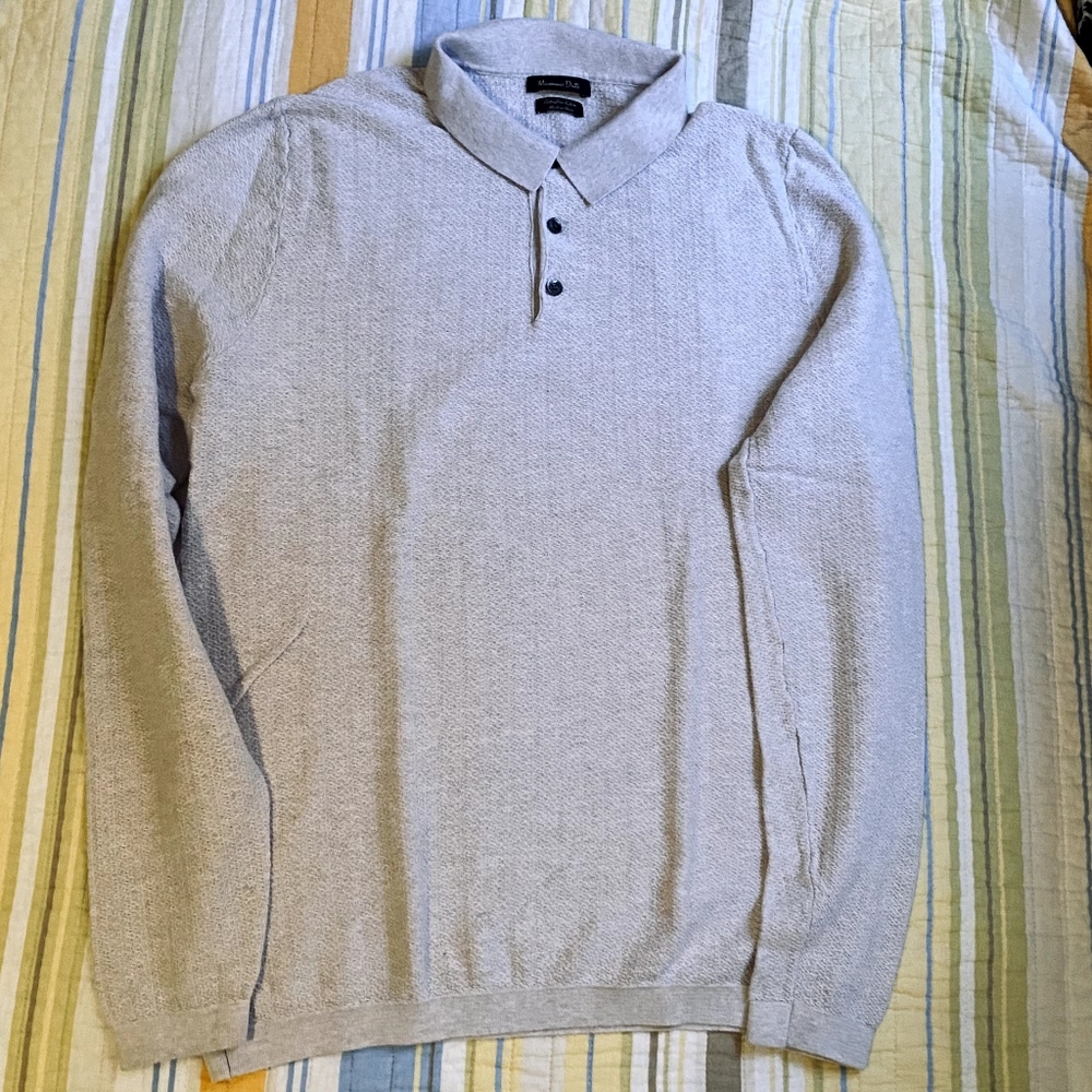 Massimo Dutti Long Sleeved Polo Shirt